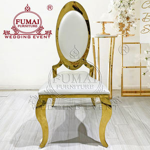 เก้าอี้บัลลังก์สแตนเลสด้านหลังสูงหรูหราสำหรับงานแต่งงาน - Product Image 3