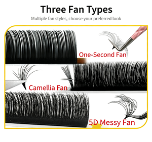Extensions de cils personnalisées à double couche Easy Fan, extensions de cils en grappe noir mat, extensions de cils individuels plats DIY - Product Image 5
