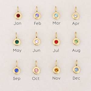 YF8348 - Colgante Minimalista con Doce Piedras <span class=keywords><strong>de</strong></span> Nacimiento, <span class=keywords><strong>Signo</strong></span> del Zodiaco, Circonita <span class=keywords><strong>de</strong></span> Colores, Chapado en Oro <span class=keywords><strong>de</strong></span> 18k, Acero Inoxidable Impermeable - Product Image 2