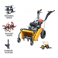 Offre Spéciale – Tracteur de Jardin Multifonctionnel Manuel Autopropulsé 170F/177F à Essence, Tondeuse, Désherbeuse et Motoculteur Rotatif