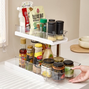 Large Transparent Double <b>Drawer</b> Cosmetics <b>Organizer</b> for Desk and <b>Kitchen</b> Spice Storage Storage Rack for Sink - Product Image 6