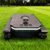 Pemotong Rumput Robot RC 4 Tak Bersertifikat CE EPA, Pengiriman Gratis, Kendali Jarak Jauh, Semua Medan, Beroda Rantai