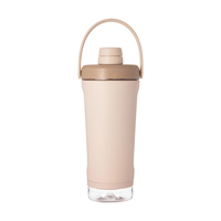 Bouteille shaker en acier inoxydable 20 oz avec logo personnalisé, anti-fuite, pour protéines de sport, avec compartiment inférieur pour poudre, facile à transporter