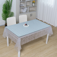 Nappe de table en PVC transparent gaufré géométrique RNPT, protection imperméable pour table à manger en vinyle