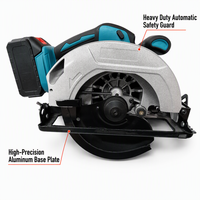Scie circulaire sans fil 21V au lithium sans balais, lame de 185 mm, 9500 tr/min, pour la découpe du bois