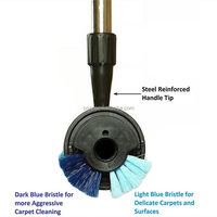 Brosse de nettoyage de tapis et de sols télescopique en plastique de qualité industrielle, à deux types de poils, fabrication directe usine, OEM