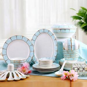 Lot de 28/56 pièces d'assiettes et de bols en céramique, services de table de luxe en porcelaine fine, ensembles de vaisselle minimalistes - Product Image 4