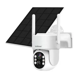 SriHome vente à chaud 4MP caméra à batterie solaire caméra à faible puissance pour la maison système de caméra de sécurité sans fil CCTV