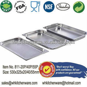 Plateau de Gastronom d'acier inoxydable, casseroles de GN, plateau de service de nourriture avec le certificat de NSF - Product Image 2