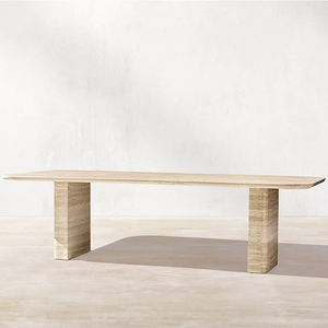 <span class=keywords><strong>Hideaway</strong></span> travertin table à manger moderne de luxe ensemble de salle à manger avec 8 chaises - Product Image 2