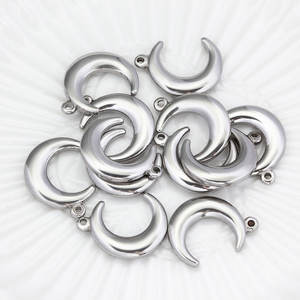 Colgantes de Moda de Acero Inoxidable 316L con Baño de Oro de 14k y 18k, Resistentes al Deslustre, Dijes de Luna para Fabricación de Joyas, Collares y Pulseras - Product Image 4