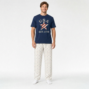 Pyjama personnalisé <span class=keywords><strong>pour</strong></span> femmes, été, Jour de l'Indépendance, 4 juillet, impression numérique 3D, vêtements de maison, ensemble de pyjamas <span class=keywords><strong>pour</strong></span> la famille - Product Image 2
