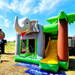 Castillo inflable con tobogán en forma de elefante, castillo hinchable comercial para niños, combo de juegos inflables para fiestas. - Product Image 1