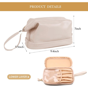 <span class=keywords><strong>Borsa</strong></span> <span class=keywords><strong>per</strong></span> il Trucco Personalizzata in Pelle a Doppio Strato, Grande Organizer <span class=keywords><strong>per</strong></span> Cosmetici, <span class=keywords><strong>Borsa</strong></span> da Viaggio <span class=keywords><strong>per</strong></span> Accessori e Articoli da Toeletta <span class=keywords><strong>per</strong></span> Donne, Produttore - Product Image 2