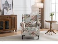 Fauteuil Tigre Rétro Moderne en Bois Massif, Canapé Simple Léger en Tissu de Luxe pour Hôtel, Chambre et Salon