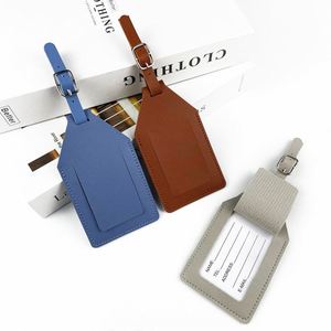 Solid Color PU Luggage <b>Tag</b> Anti-Lost Fashion <b>Name</b> <b>Tag</b> Letter Pattern Boarding Pass-Cheap Accessory - Product Image 6