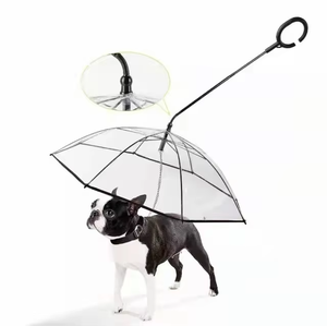 2024 Hot Selling Transparent Waterproof Manual <b>Travel</b> Umbrella for Dogs & Cats with Leash - Product Image 1