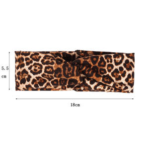 Casual Leopard Print <b>Headbands</b> for Kids Wide Elastic Makeup Bath Bandanas Polyester Material - Product Image 4