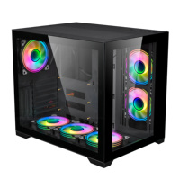 Atx pc oem tout en un personnalisé avec écran lcd verre trempé anti-poussière RGB étui pour ordinateur de jeu