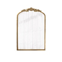 Miroir mural baroque en résine, surdimensionné, personnalisé, antique, orné, doré, vintage, avec cadre en métal cintré, pour hôtel, maison, décoration