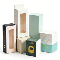 Caja de Cartón Blanca Personalizable, Caja de Embalaje Plegable con Laminado Mate, Cajas de Embalaje Transparentes para Alimentos con Logotipo y Ventana