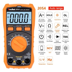 Multimètre numérique automatique VICTOR série 20, 6000 points, grand écran LCD, True RMS, 600V/20A AC/DC, température, étanche à la poussière, faible consommation - Product Image 5