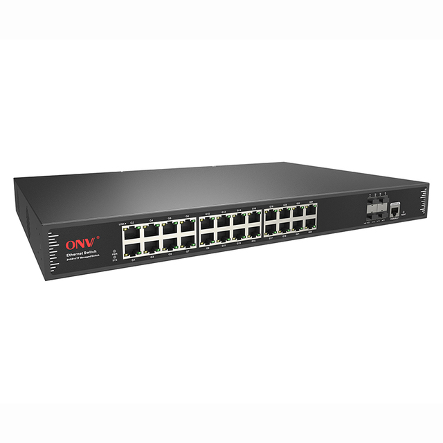 Factory Price L3 Managed 24 Port Switch 4*10G SFP+ with QoS and Dynamic Routing for Enterprise Core Network ONV38028FM