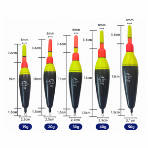 Vente en gros 15g 20g 30g 40g 50g LED Pêche en mer EVA Flotteur électronique Bass Float Night Rock Long flotteur en forme d'olive pour la pêche - Product Image 5