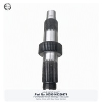 Arbre d'entrée pour essieu de camion minier de 40 tonnes Hande HD90149326474, entraînement à cannelures avec engrenage droit, pièce de rechange pour arbre d'entrée d'essieu