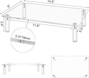 Rõ ràng <span class=keywords><strong>Acrylic</strong></span> Màn hình máy tính xách tay đứng mạnh mẽ chống trượt miếng đệm tiết kiệm không gian máy tính máy tính máy tính xách tay Riser đứng phổ nhà kệ trưng bày - Product Image 1