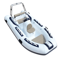 Bateau pneumatique à coque en V profond CE certifié 14 pieds RIB390C en fibre de verre Hypalon PVC, stable pour la pêche, la croisière et la dérive