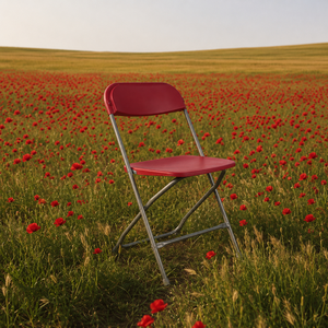 Modern Flat Black <b>Plastic</b> Folding Garden Chair-Portable Durable Lightweight for Outdoor Use Beach & Camping - Product Image 1
