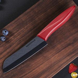 Middia Tùy Chỉnh 5 Inch Santoku Cắt Đen Gốm Đầu Bếp Dao Nhật Bản Nấu Ăn Dao Với Nhựa PP Xử Lý - Product Image 1