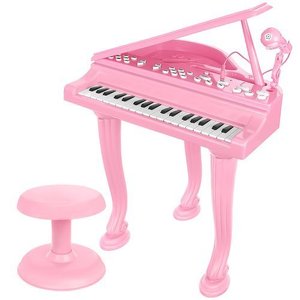 Pink <b>Electronic</b> <b>Keyboard</b> For Kids With Microphone And 3.5mm Aux Input - Product Image 1