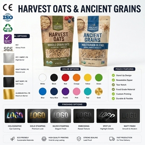 Bolsa Ecológica Personalizada <span class=keywords><strong>de</strong></span> Primera Calidad con Cierre, Ventana y Acabado Mate para Envasado <span class=keywords><strong>de</strong></span> Cereales, Granola y Avena Orgánica - Product Image 2