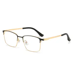 6117 miopia ottica mezza montatura Anti luce blu occhiali da uomo Business occhiali in titanio puro montatura per occhiali occhiali da lettura