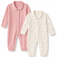 Setelan Bayi 2 Potong Bahan Katun, Cardigan Kancing Lengan Panjang dengan Celana Elastis, Motif Lucu, OEM/ODM Grosir