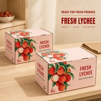Carton en papier pour fruits lychee, emballage cadeau pour produits frais, vente en gros