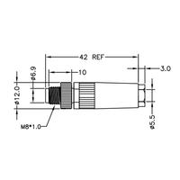 Conector de montaje de Metal M8 Terminación de soldadura Codificación A 3 4 6 8 Pin Codificación B 5 Pin IP68 IP69K para medición de prueba de sensores