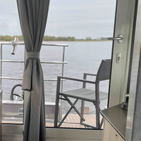 Bateau-maison tout équipé sur roues avec moteur hors-bord, en aluminium, pour divertissement, croisière et tourisme, fabrication soudée