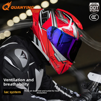 Casque de moto intégral unisexe certifié 3C/DOT en ABS, taille XL, visière relevable tendance, grand spoiler arrière, toutes saisons