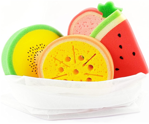 Soft Fruit Shaped Back Bath Scrubber doccia spugna sfere per la pulizia del corpo spazzole da bagno per bambini bambini - Product Image 2