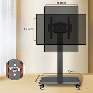 Nouveau Chariot TV Amélioré avec Rotation d'Écran à 90 Degrés, Support TV Mobile Horizontal et Vertical pour Écrans de 32 à 65 Pouces - Product Image 1