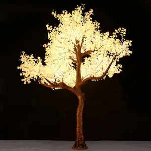 Toptan açık sarı Led yapay Maple Tree işık ev noel şenlikli düğün için bahçe süslemeleri IP65 24V 5m