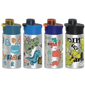 Bottiglia d'acqua isolata in acciaio inossidabile per bambini con stampa carina con Logo personalizzato