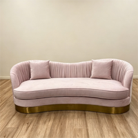 Comptoir de réception moderne de luxe léger en tissu velours carré sur mesure, base en acier inoxydable, écologique, pour hôpital, maison, bar