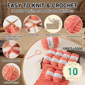 Fil <span class=keywords><strong>de</strong></span> <span class=keywords><strong>Laine</strong></span> Mérinos Fantaisie Teint en Espaces Dégradé Arc-en-ciel pour Tricot Manuel DIY Crochet Doux Moyen Fin 212 Varié <span class=keywords><strong>Pelote</strong></span> <span class=keywords><strong>de</strong></span> 50g - Product Image 5