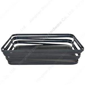 Rectangular Storage <b>Basket</b> Grey Durable Serving <b>Tray</b> For Food Contact Kitchen Countertop Use - Product Image 3