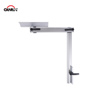 Pieds de table CANRUN réglables, rotatifs, flexibles, légers, modernes, en aluminium argenté pour camping-car/caravane/autocaravane (1 pièce/boîte)