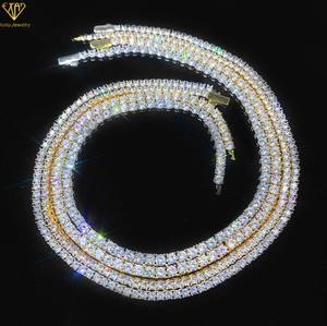 हॉट सेलिंग गोल्ड प्लेटेड गहने क्यूबन चेन हैंडवर्क टेनिस चेन हिप हॉप चेन हार - Product Image 4